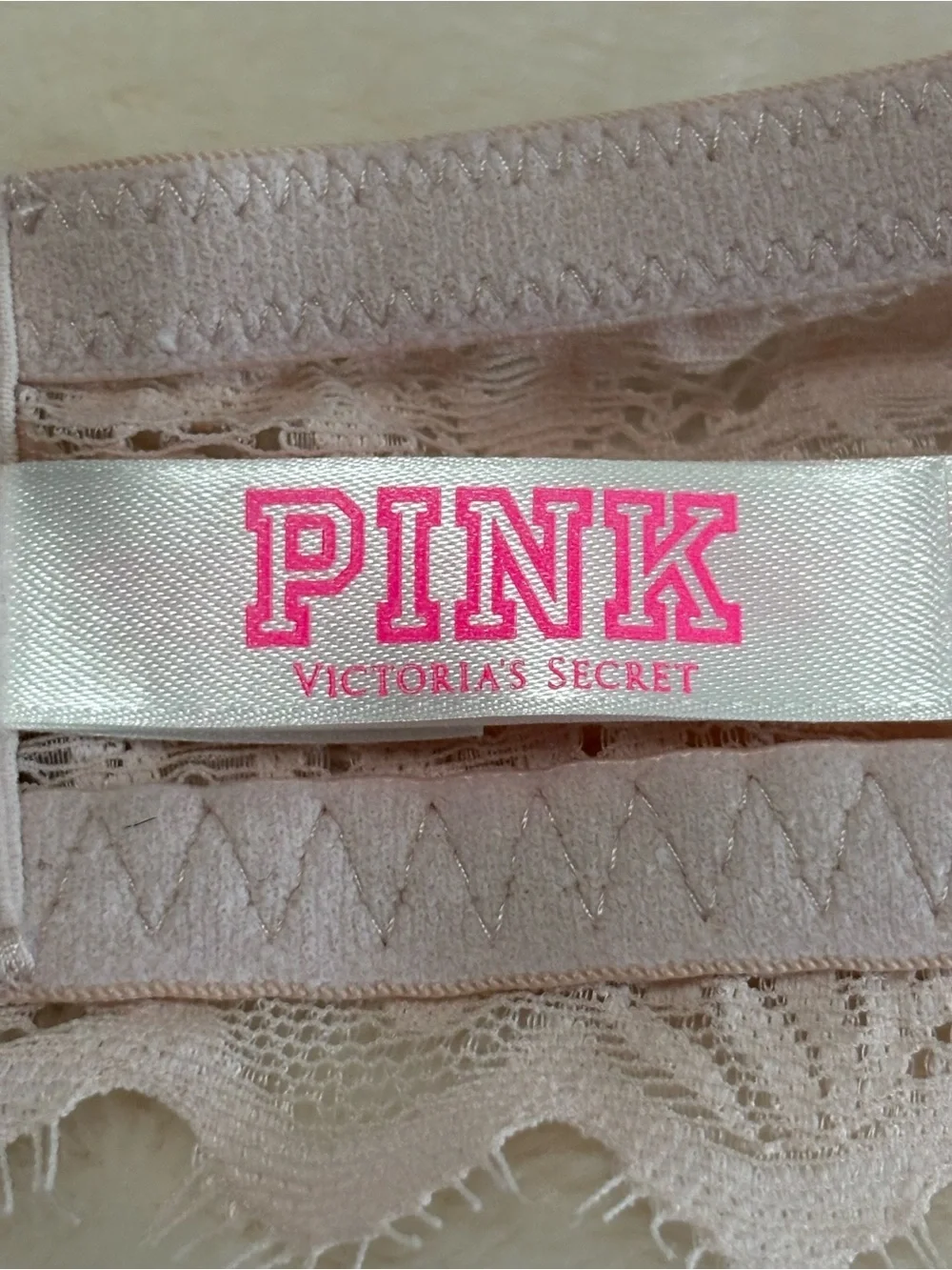 PINK by Victoria's Sectret Blush Pink Lace Bralette Lightly Lined Bra Size M